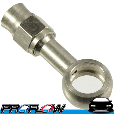 PROFLOW 7/16" Banjo To AN -3 (AN3) PTFE Hose End S/S Fitting Straight Long