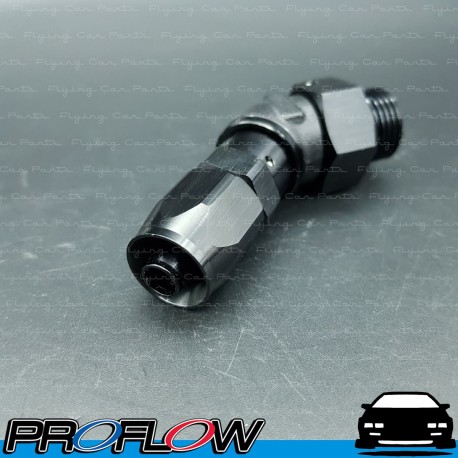 PROFLOW AN -6 (AN6) Hose End to AN -8 (AN8) Male ORB Swivel Black 45 Degree Fitting