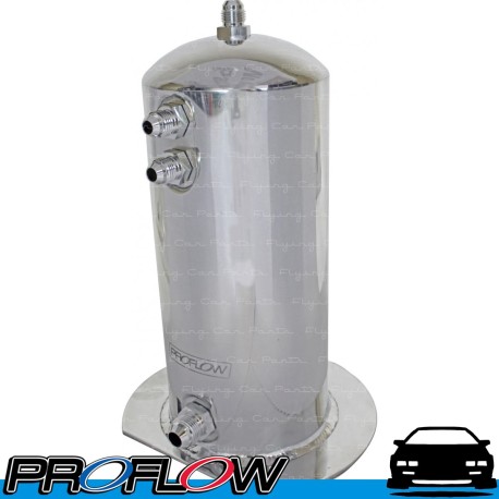 PROFLOW 2.5L Surge Tank with AN Fittings Polished Aluminium