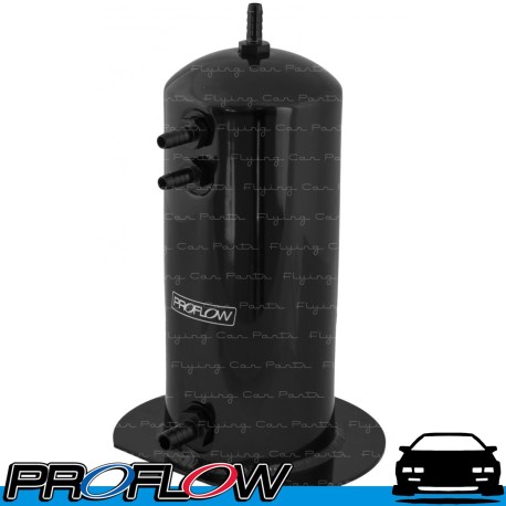 PROFLOW 2.5L Surge Tank with Barb Fittings Black Aluminium