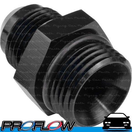 PROFLOW Male Straight Fitting AN -4 (AN4) to AN -4 (AN4) ORB O-Ring Port Black