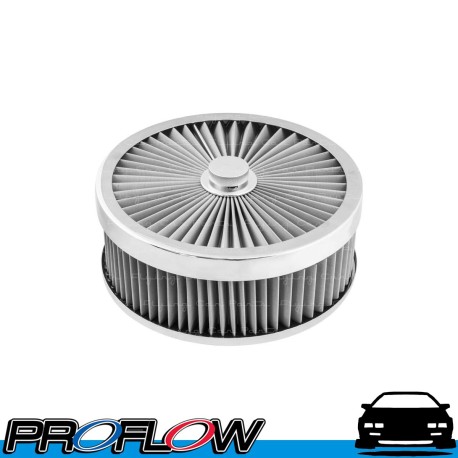 PROFLOW Flow Top Air Filter Cleaner 9" x 3" Washable Reusable Flat Base S/S