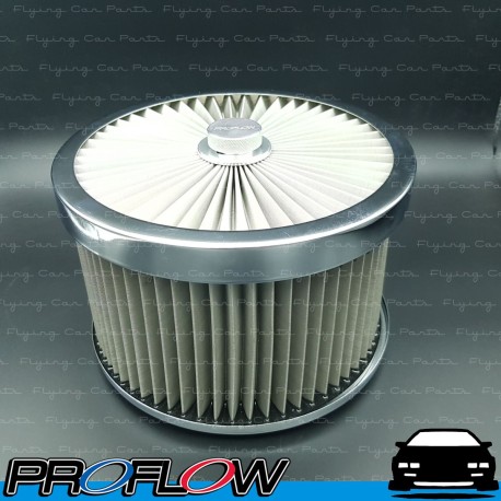 PROFLOW Flow Top Air Filter Cleaner 9" x 5" Washable Reusable Flat Base S/S