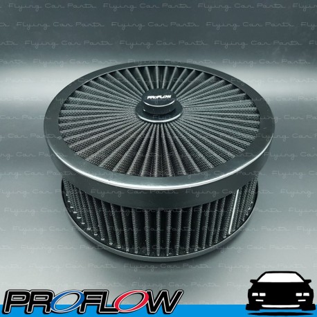 PROFLOW Flow Top Air Filter Cleaner 9" x 3" Washable Reusable Flat Base Black