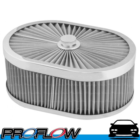 PROFLOW Flow Top Air Filter Cleaner 12"x9"x4" Washable Reusable Flat Base S/S