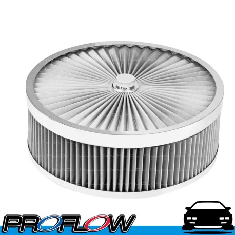 PROFLOW Flow Top Air Filter Cleaner 14" x 5" Washable Reusable Recessed Base S/S