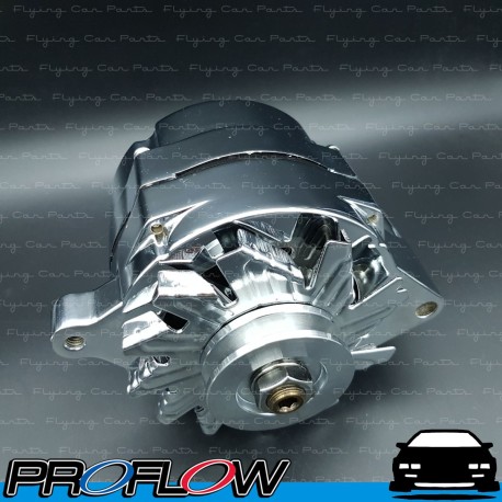 PROFLOW Alternator 140A Ford 289, 302, 351 Falcon Internal Reg One Wire Chrome