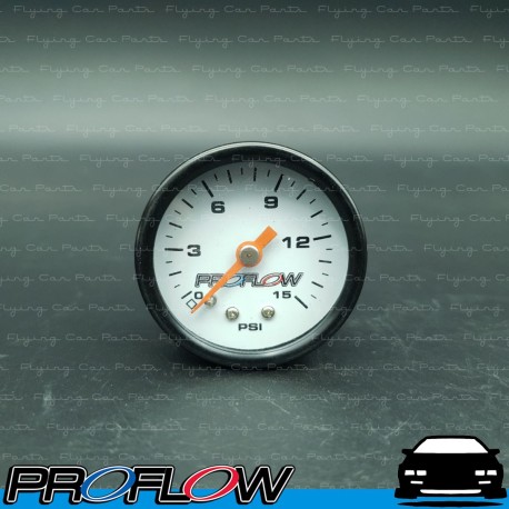 PROFLOW Oil Fuel Pressure Gauge 0-15PSI 40mm Black