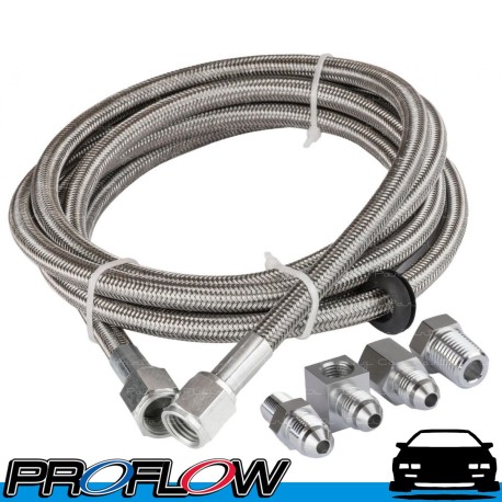 PROFLOW Gauge Remote Installation Kit Braided Hose 6Ft AN -4 (AN4)