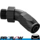 PROFLOW Male AN -6 (AN6) Orb To AN -6 (AN6) Hose Forged 45 Degree Fitting Black