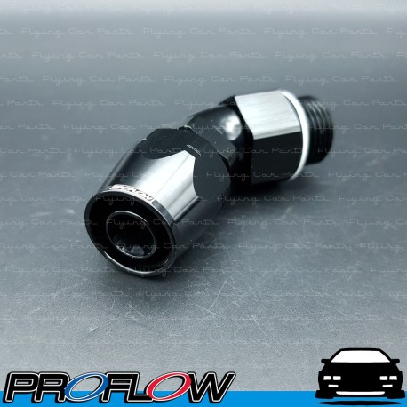 PROFLOW Male AN -10 (AN10) Orb To AN -10 (AN10) Hose Forged 45 Degree Fitting Black