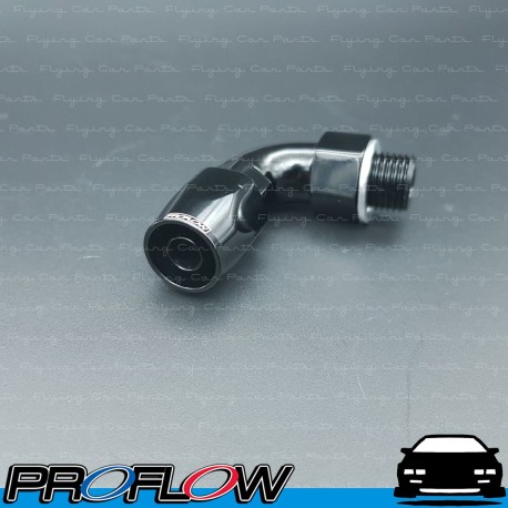 PROFLOW Male AN -6 (AN6) Orb To Hose AN -6 (AN6) Forged 90 Degree Fitting Black