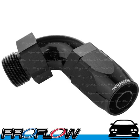 PROFLOW Male AN -16 (AN16) Orb To Hose AN -16 (AN16) Forged 90 Degree Fitting Black