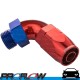 PROFLOW Male AN -6 (AN6) Orb To Hose AN -6 (AN6) Forged 90 Degree Fitting Blue/Red