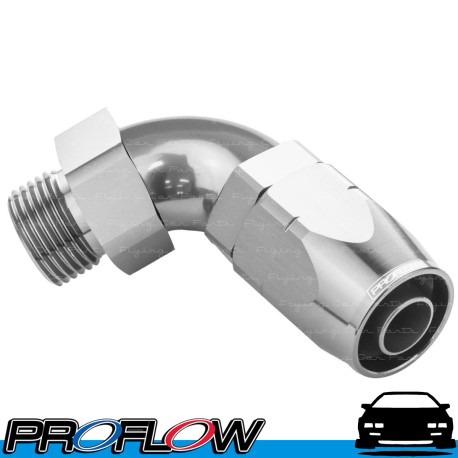 PROFLOW Male AN -6 (AN6) Orb To Hose AN -6 (AN6) Forged 90 Degree Fitting Polished