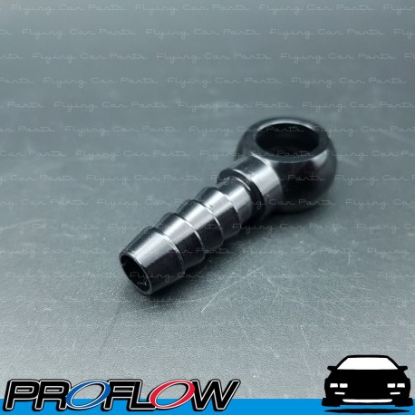 PROFLOW 12mm Banjo To 3/8" Barb Hose Adaptor Black Aluminium