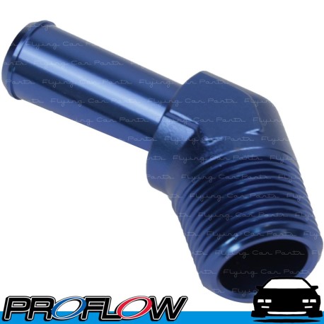 PROFLOW 1/4" Barb to 1/8" NPT Adaptor Fitting Blue 45 Degree