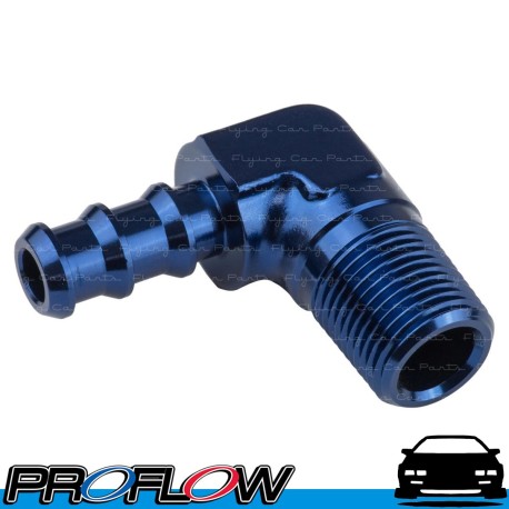 PROFLOW 90 Degree 1/4" Barb To 1/8" NPT Fitting Adaptor Blue