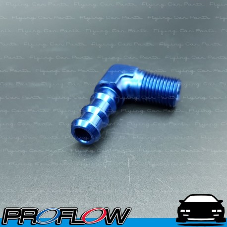 PROFLOW 90 Degree 3/8" Barb To 1/4" NPT Fitting Adaptor Blue