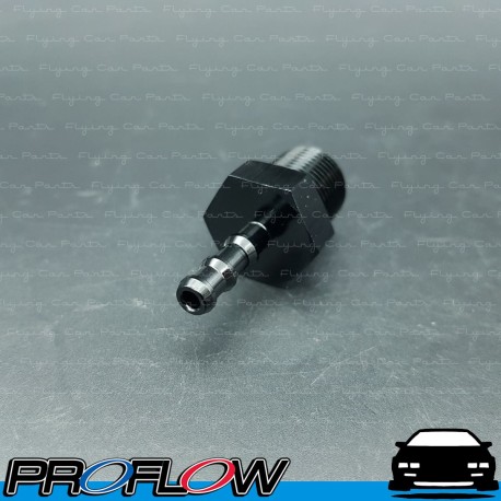 PROFLOW Straight 1/4" Barb To 3/8" NPT Fitting Adaptor Black