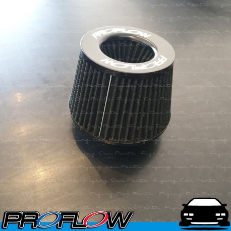 PROFLOW Cone Pod Air Filter Cleaner 63.5mm (2.5") Neck 100mm Long Black