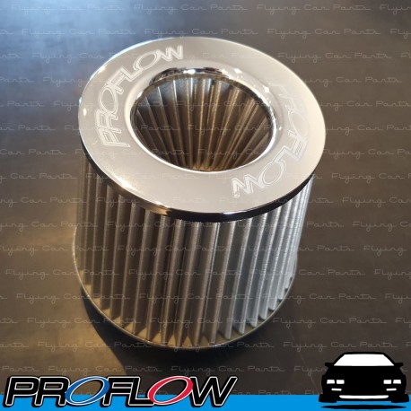 PROFLOW Cone Pod Air Filter Cleaner 100mm (4") Neck 130mm Long Chrome