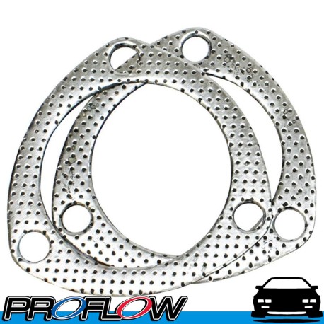 PROFLOW Exhaust Flange Collector 3 Bolt Gasket 3" Pair