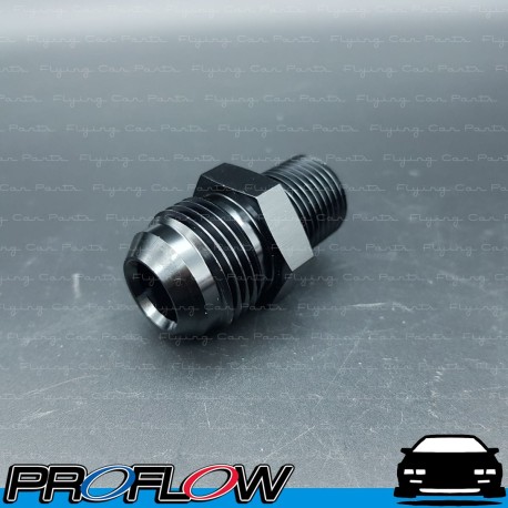 PROFLOW Male AN To NPT Adaptor Fitting AN -12 (AN12) 1/2" NPT Straight Black