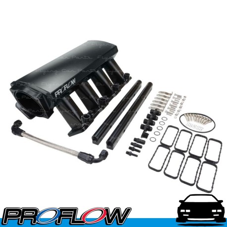 PROFLOW SuperMax EFI Intake Manifold Kit Fabricated Blackuel Rails 102mm Throttle Body Chevrolet Holden Commodore LS3 L98 Kit