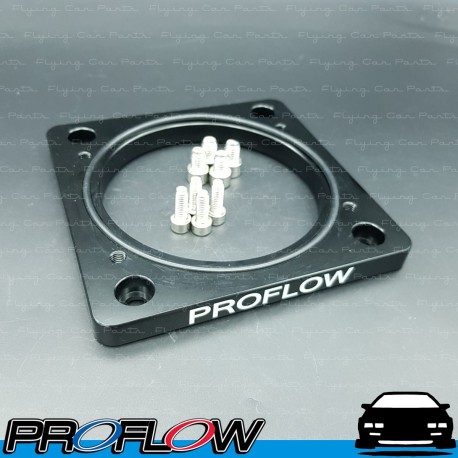 PROFLOW GM LS Throttle Body Adaptor for Fabricated Intake Elbow Universal 100mm To Holden Commodore LS1 LS2 4 Bolt 102mm Black