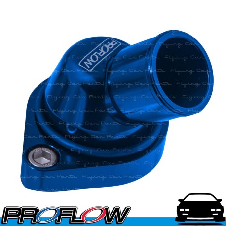 PROFLOW Chevrolet V8 Thermostat Housing 307 327 350 400 454 45 Degree Swivel Blue