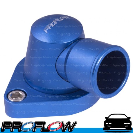 PROFLOW Chevrolet V8 Thermostat Housing 307 327 350 400 454 90 Degree Swivel Blue