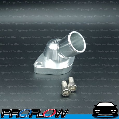 PROFLOW Chevrolet V8 Thermostat Housing 307 327 350 400 454 45 Degree Swivel Silver