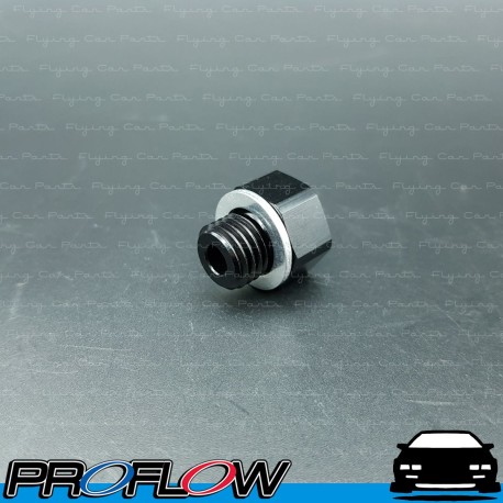 PROFLOW Male Metric To NPT Female Port Reducer Adaptor M12 x 1.5 to 1/8" NPT Black