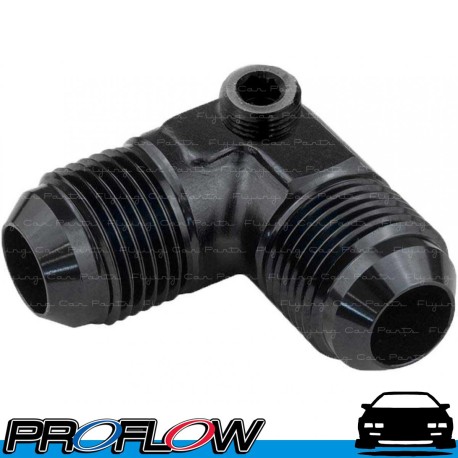 PROFLOW Male Union with 1/8" NPT Fitting Adaptor 90 Degree AN -6 (AN6) Port Black