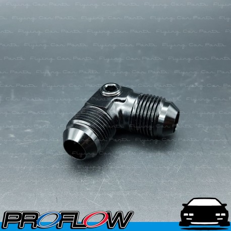 PROFLOW Male Union with 1/8" NPT Fitting Adaptor 90 Degree AN -8 (AN8) Black