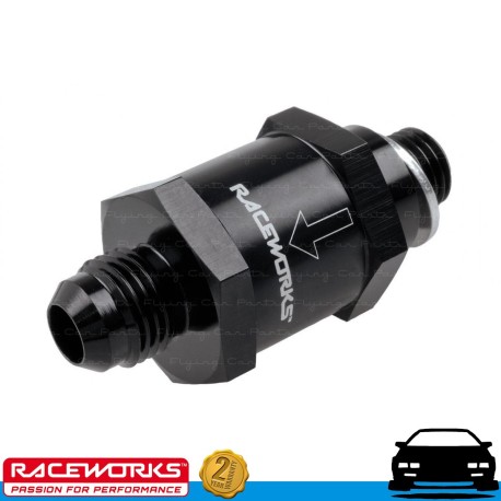 RACEWORKS One Way Fuel Check Valve M12x1.5 To AN -6 (AN6)