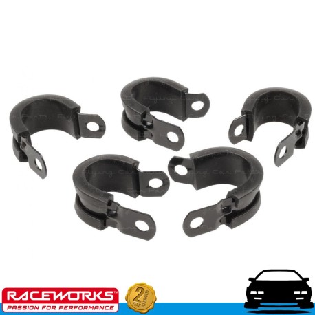 RACEWORKS 5 x Cushioned P Clips Clamps ID 13.5mm