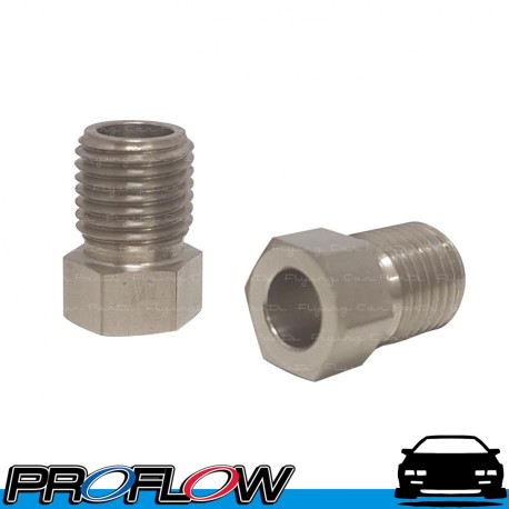 PROFLOW 2 x Male Tube Nuts Stainless Steel 3/8" x 24 for 1/4" Pipe