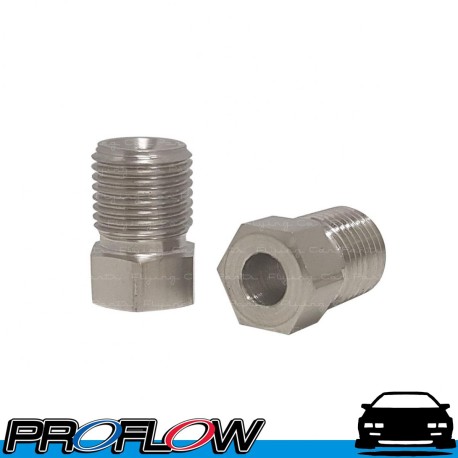 PROFLOW 2 x Male Tube Nuts Stainless Steel M10x1.0 for 3/16" Pipe