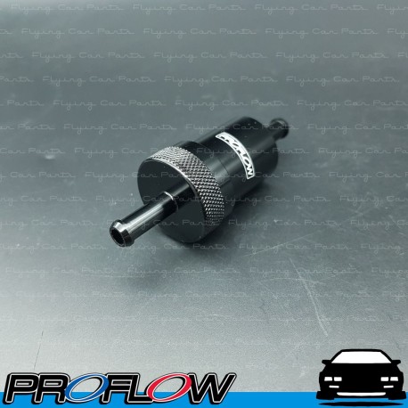 PROFLOW Black Stainless Steel Fuel Filter Hose Barb 5/16" 100 Micron