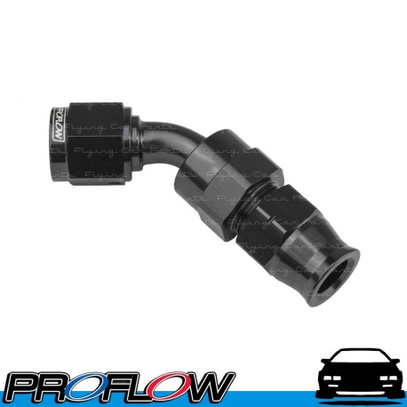 PROFLOW 45 Degree 3/8" Tube to Female AN -6 (AN6) Fitting Adapter Black