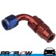 PROFLOW 90 Degree 5/16" Tube to Female AN -6 (AN6) Fitting Adapter Blue/Red