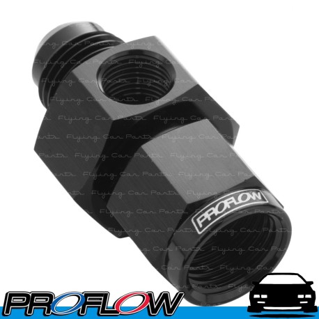 PROFLOW Straight AN -6 (AN6) Male To Female Fitting Adapter With 1/8" NPT Port Black