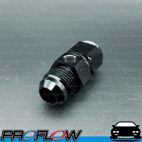 PROFLOW Straight AN -10 (AN10) Male To Female Fitting With 1/8" NPT Port Black