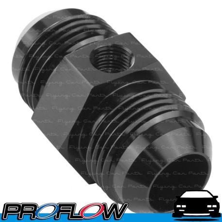 PROFLOW Straight AN -4 (AN4) Male To Male Fitting Adapter With 1/8" NPT Port Black