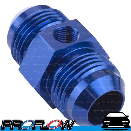 PROFLOW Straight AN -6 (AN6) Male To Male Fitting Adapter With 1/8" NPT Port Blue