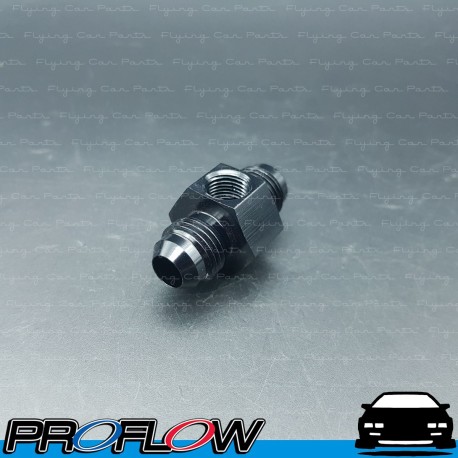 PROFLOW Straight AN -6 (AN6) Male To Male Fitting Adapter With 1/8" NPT Port Black