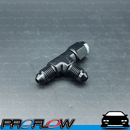 PROFLOW AN -3 (3AN) Female To Male Swivel Tee On Run Fitting Adapter Black