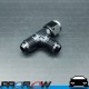 PROFLOW AN -6 (6AN) Female To Male Swivel Tee On Run Fitting Adapter Black